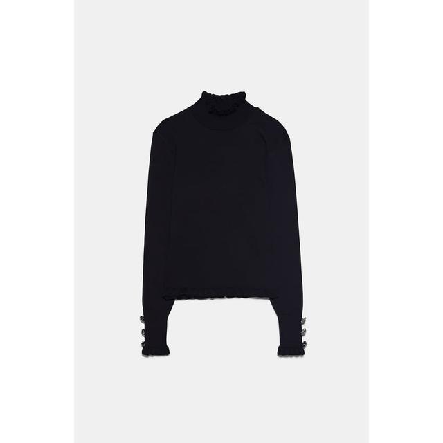 zara black jumper with buttons