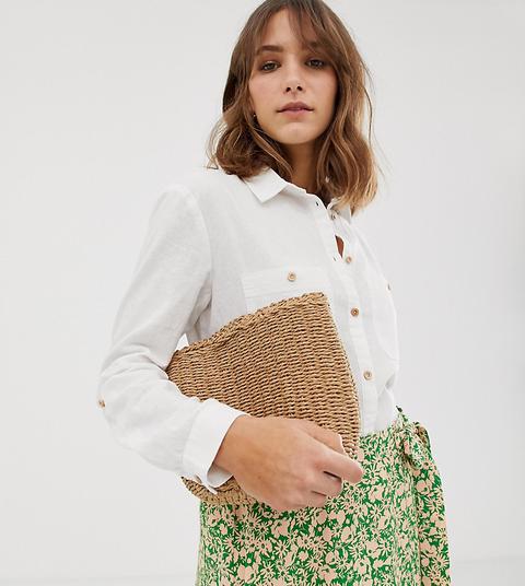 New Look - Chemise En Lin - Blanc
