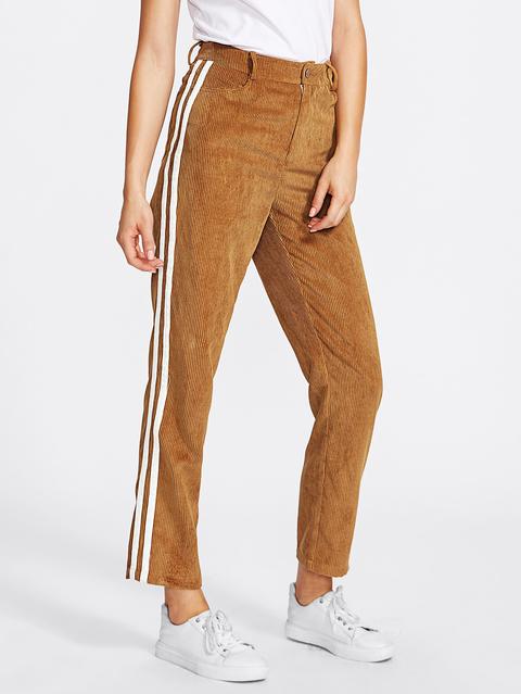 Striped Side Cord Pants