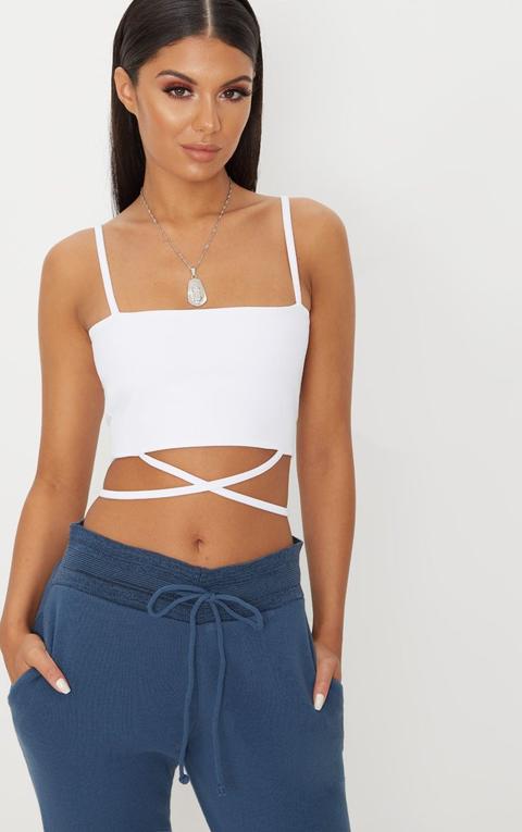 White Strap Crop Top