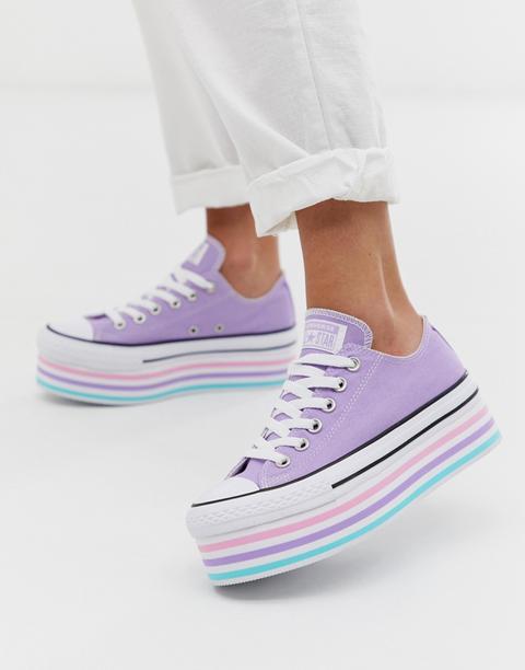 Converse - Chuck Taylor All Star Super - Sneakers Lilla Con Plateau - Viola  from ASOS on 21 Buttons