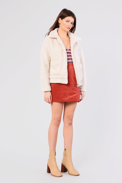 Womens **teddy Jacket By Glamorous - Cream, Cream