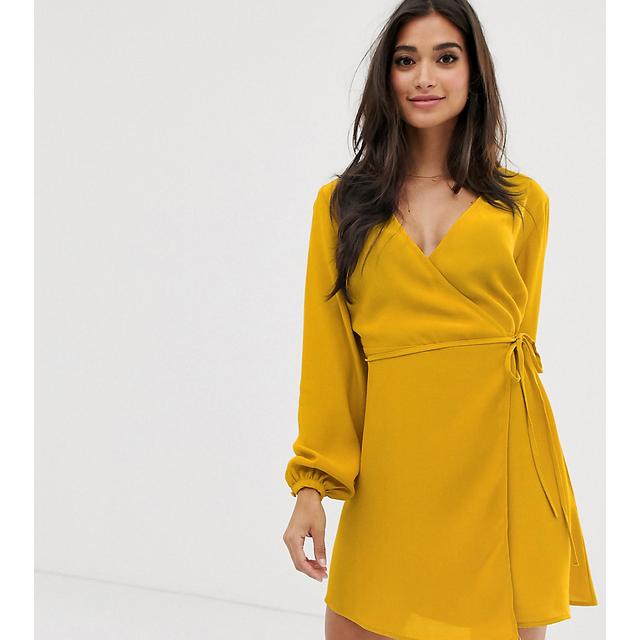 petite mustard dress