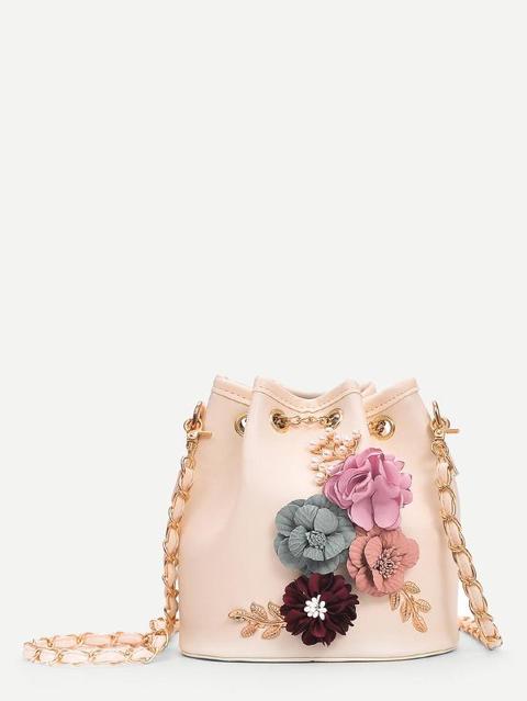 Applique Decor Bucket Bag