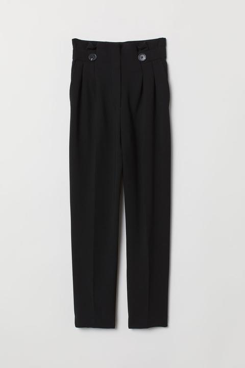 H & M - Pantaloni Vita A Sacchetto - Nero