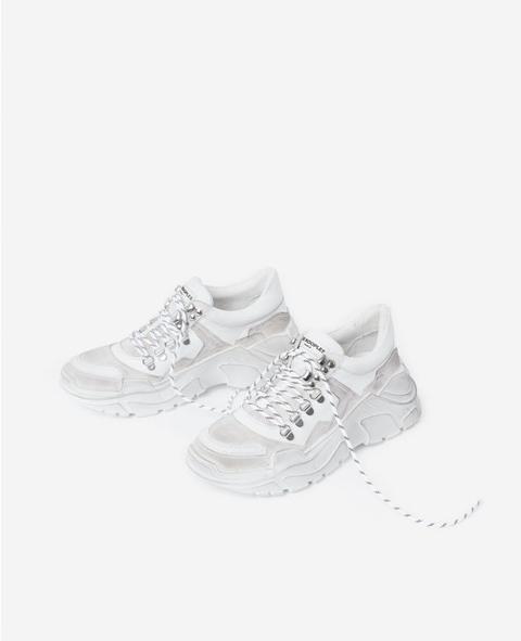 white leather platform trainers