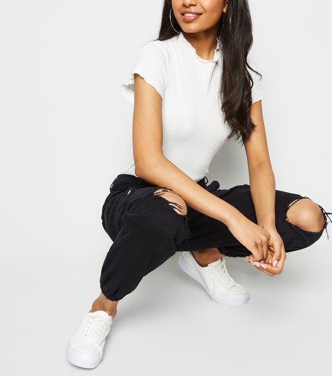 petite black utility trousers