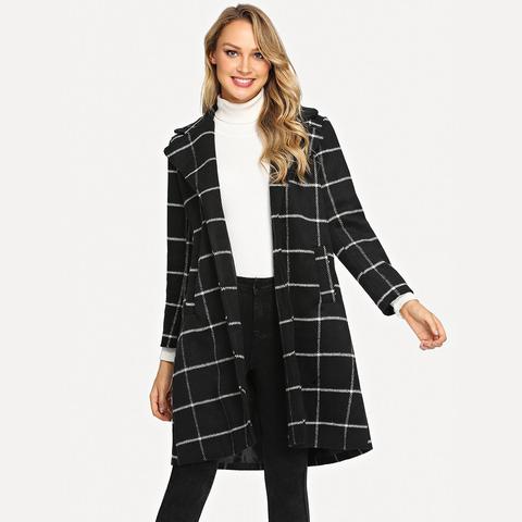 Mantel Mit Plaid Und Selbstbindung