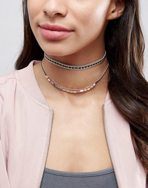 Collar Tipo Gargantilla De Estilo Envolvente A Capas En Dorado Rosa De Aldo