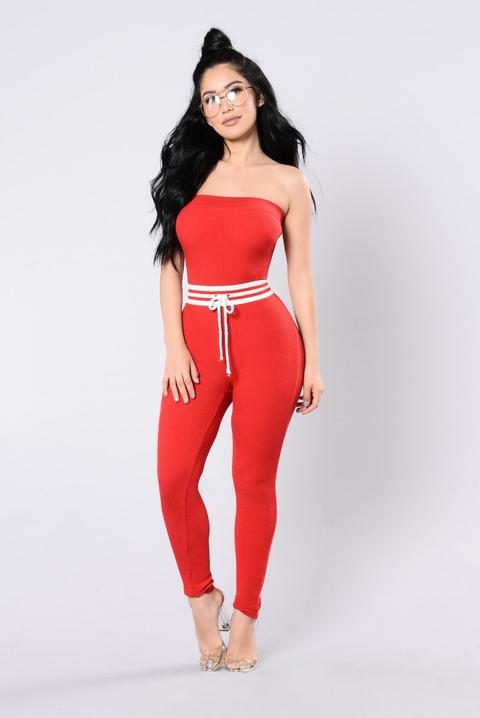 Got Some Of What I Like Jumpsuit - Red