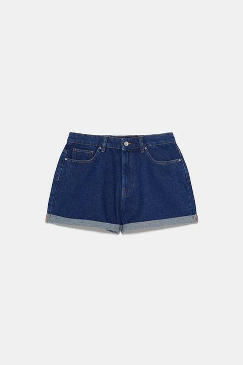 Jeansshorts Mit Saumaufschlag