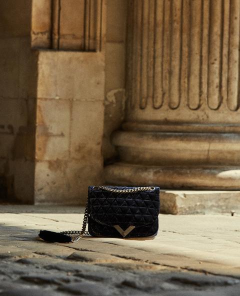 Mini Navy Velvet Bag Stella By The Kooples