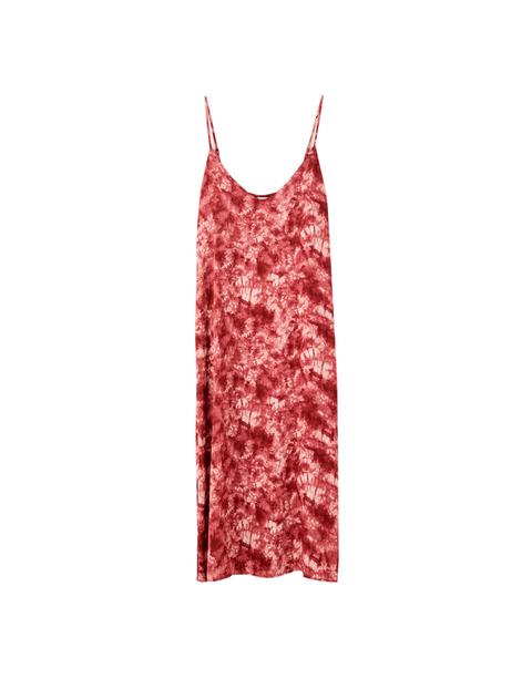 Vestido Midi Tirantes Tie-dye Burdeos