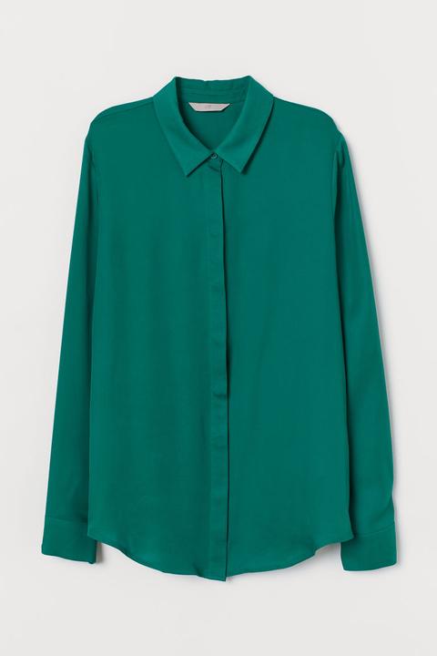 Long-sleeved Blouse - Green