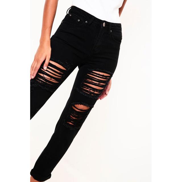 black ripped up jeans