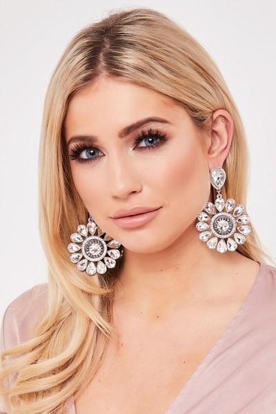 Charlotte Silver Jewelled Earrings