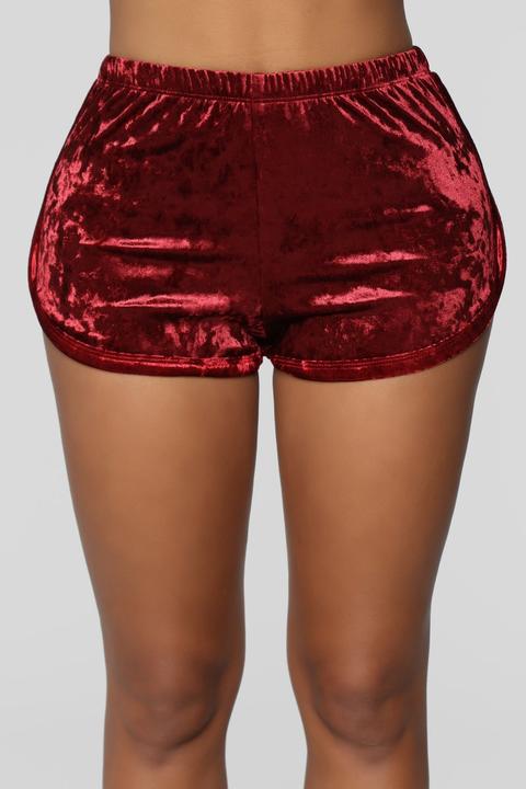 Got A Crush On You Dolphin Shorts - Burgundy