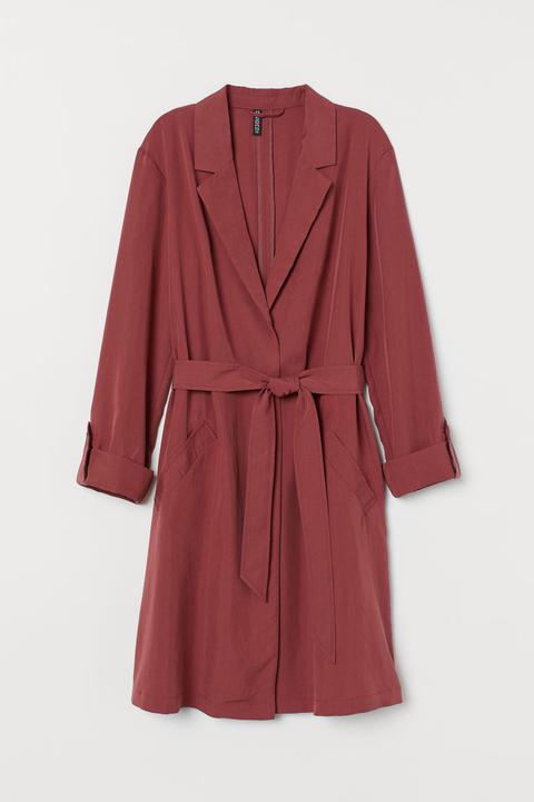 Trench-coat En Modal Mélangé - Rouge