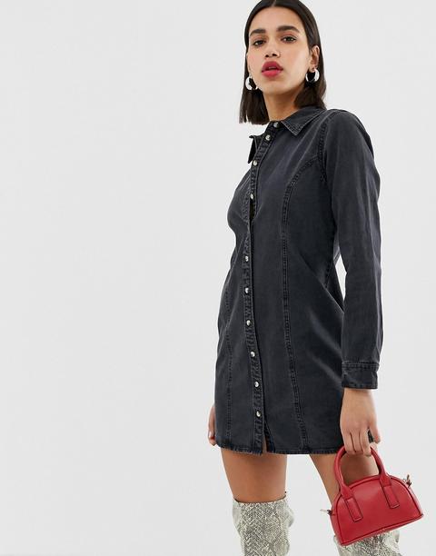 robe chemise jean noir