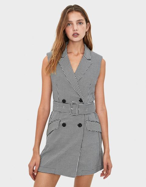 Vestido Blazer Con Pata De Gallo