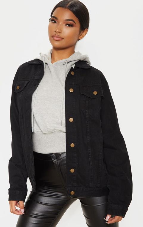 Black Oversized Boyfriend Denim Jacket