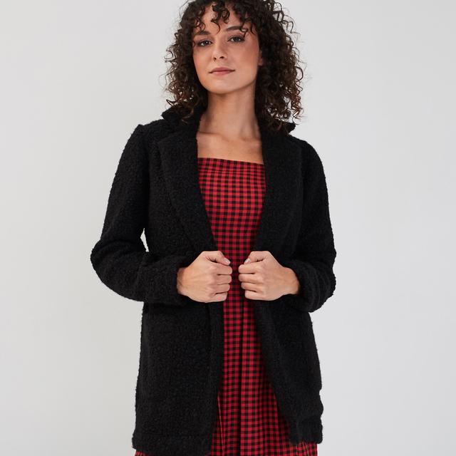 manteau mi long noir femme