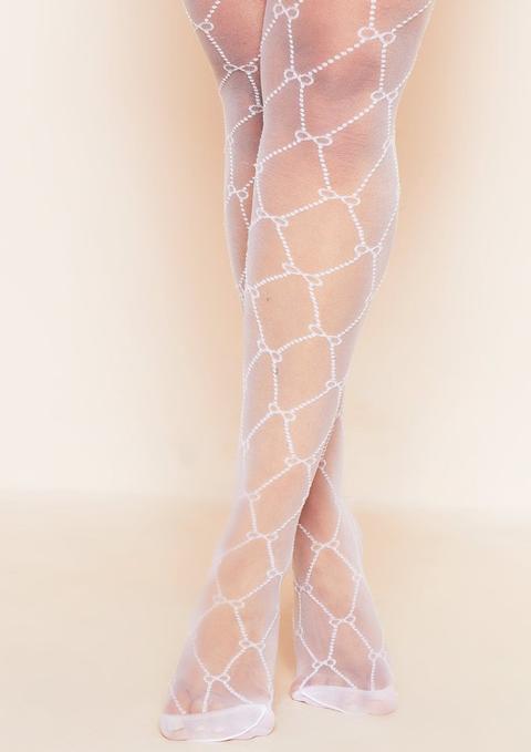 Milani White Patterned Tights