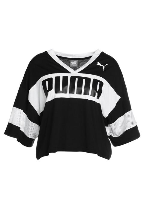 Puma Urban Sports Cropped Tee Tshirt Con Stampa Black