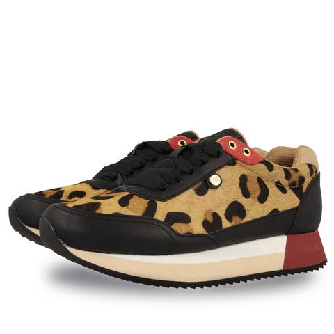 Sneakers De Mujer Leopardo En Textil Geopal