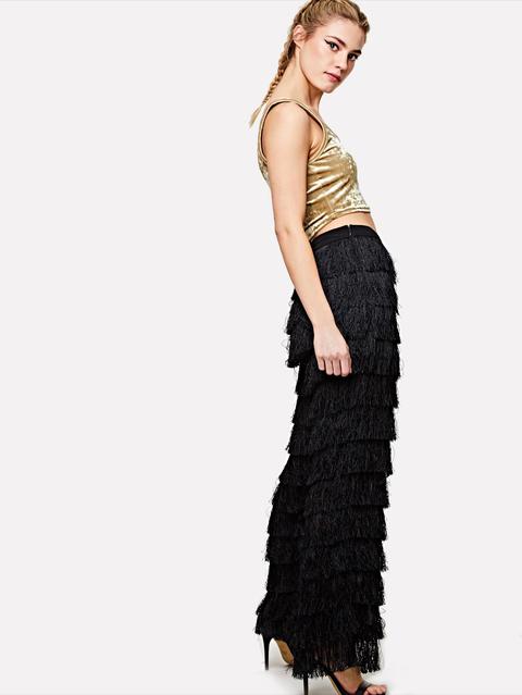 Pantaloni Con Frange A Strati di Romwe su 21 Buttons