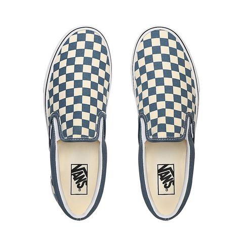 Vans slip ons hot sale checkerboard blue