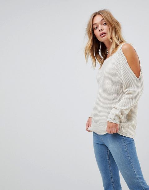 Wal G - Maglione Con Spalle Scoperte - Beige