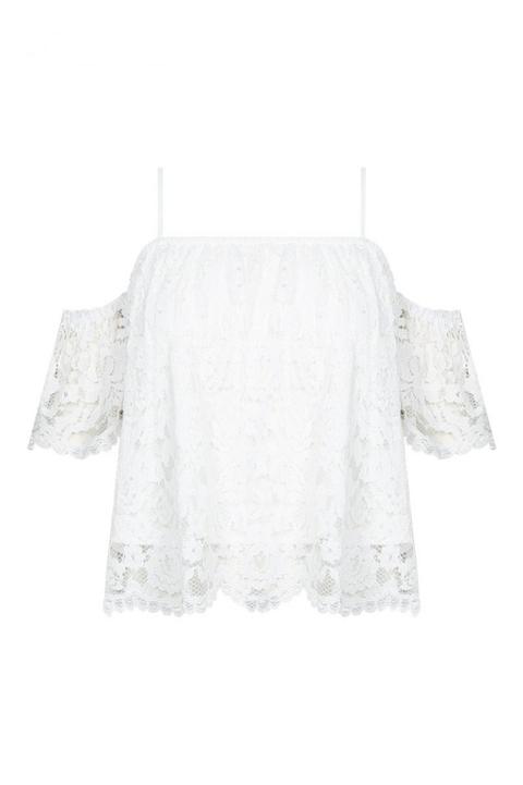 Top Bianco In Pizzo Spalle Nude