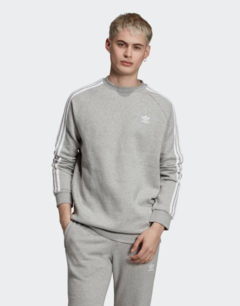 adidas 3 stripe grey sweatshirt