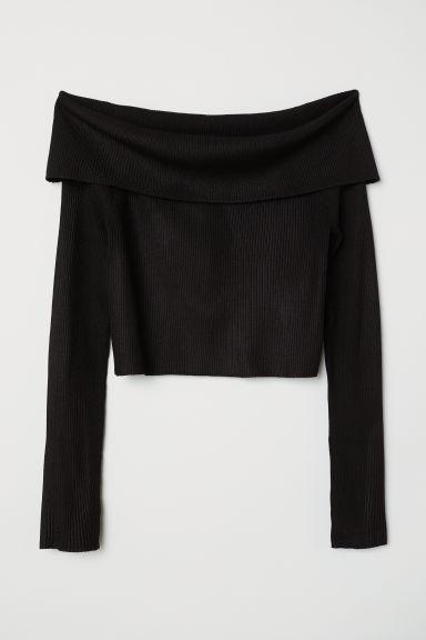 H & M - Pullover A Spalle Scoperte - Nero