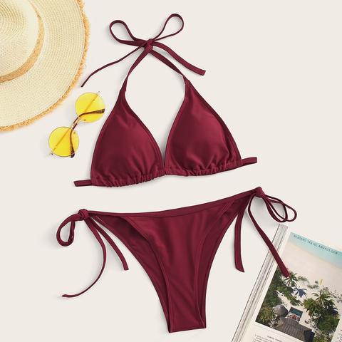 Set Bikini Top Triangolo Con Fiocco