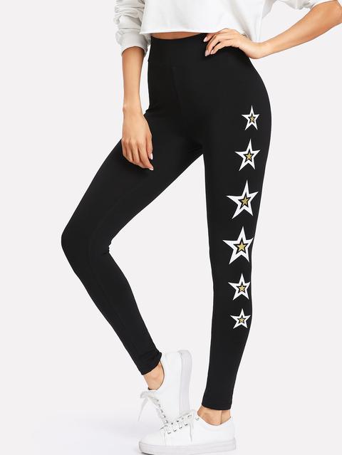Star Print Side Leggings