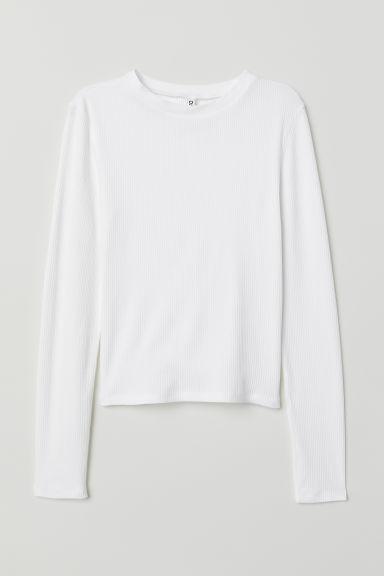 H & M - Top A Costine - Bianco