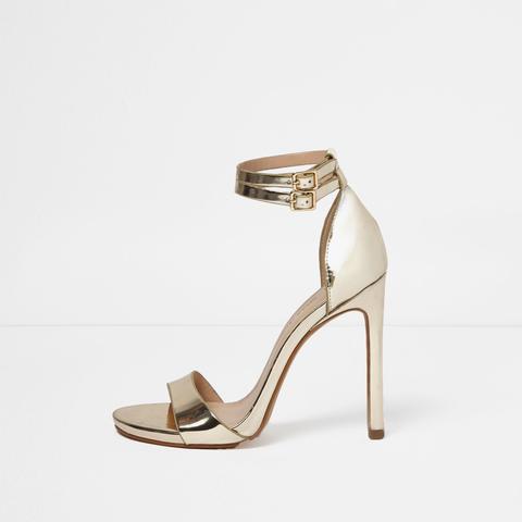 river island gold heels