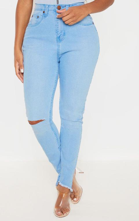 light wash distressed skinny jeans