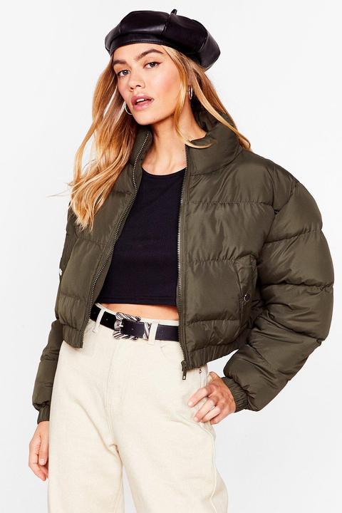 Womens Crop 'n' Roll Padded Bomber Jacket