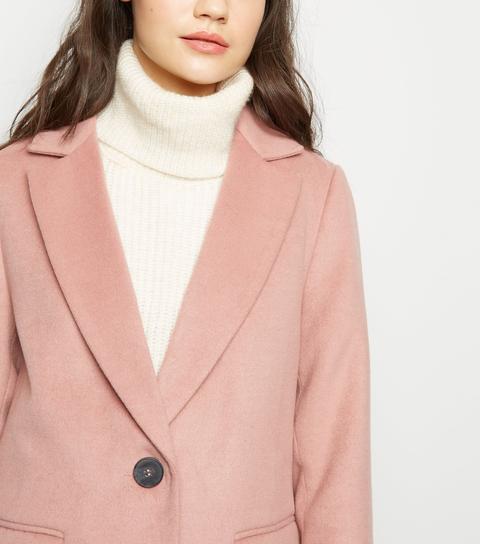 pink coat new look