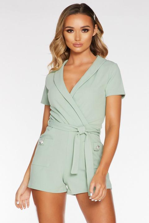 quiz green playsuit