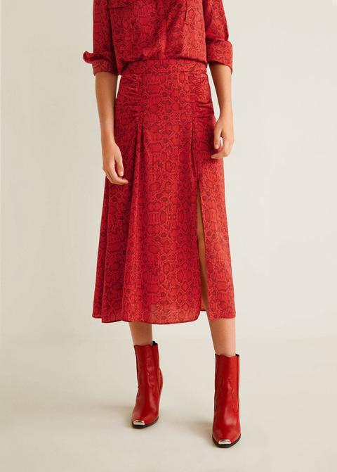 mango snake print skirt