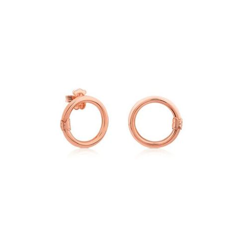 Pendientes Medianos De Plata Vermeil Rosa Hold