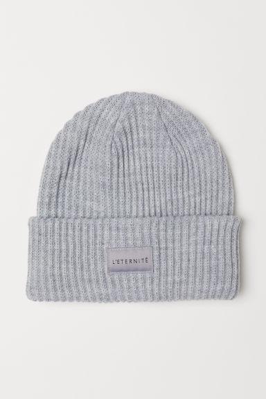 H & M - Berretto In Maglia A Coste - Grigio