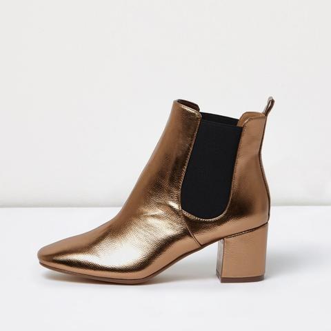 river island block heel chelsea boots