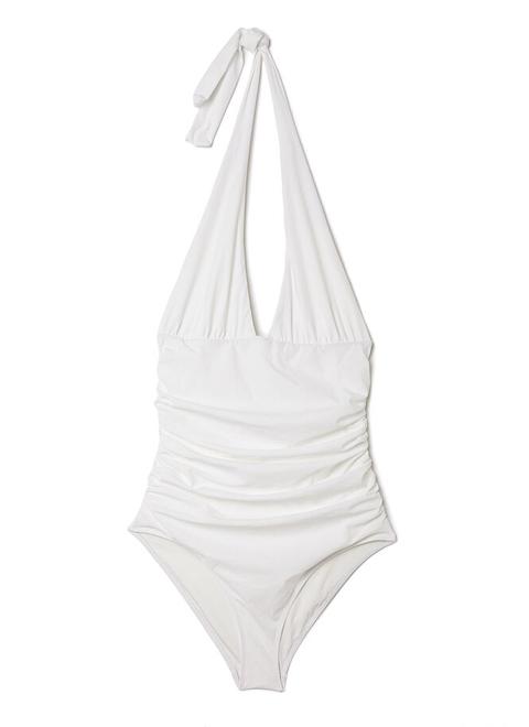 Bañador Fruncido Con Escote Halter