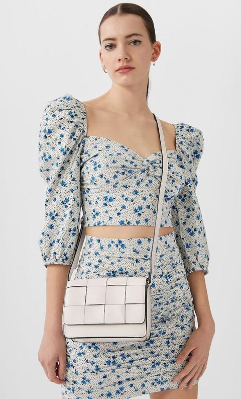 Stradivarius Sac À Bandoulière Tressé Femme Transparent 103