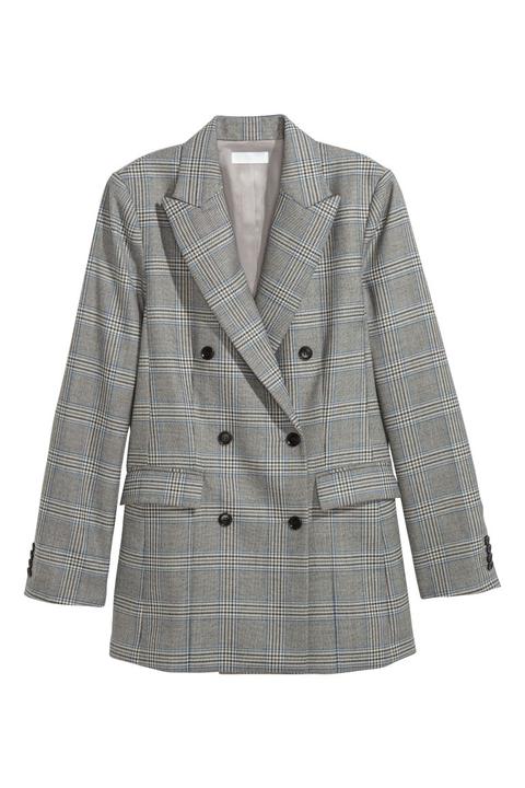 H & M - Americana De Doble Botonadura - Gris